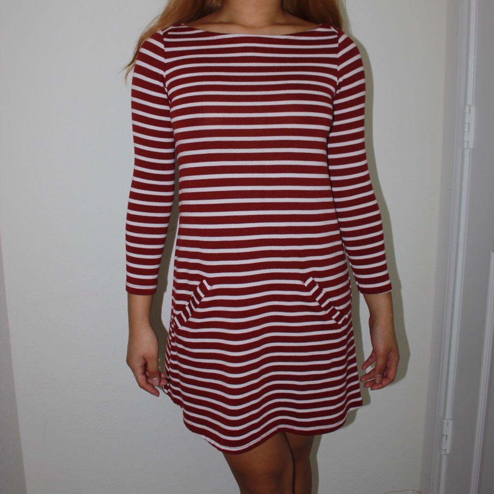 preppy white and red striped boat dress